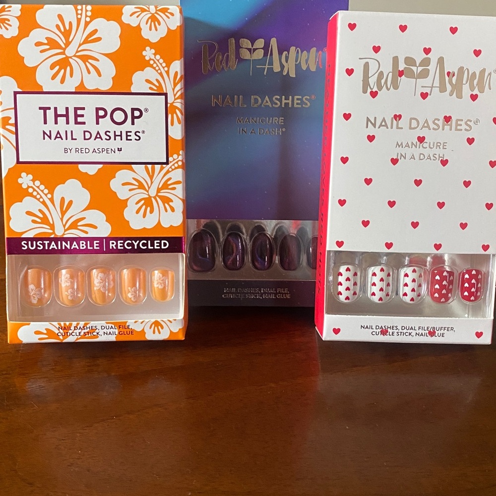 Nail Dashes, 3 sets. Brand new in boxes.